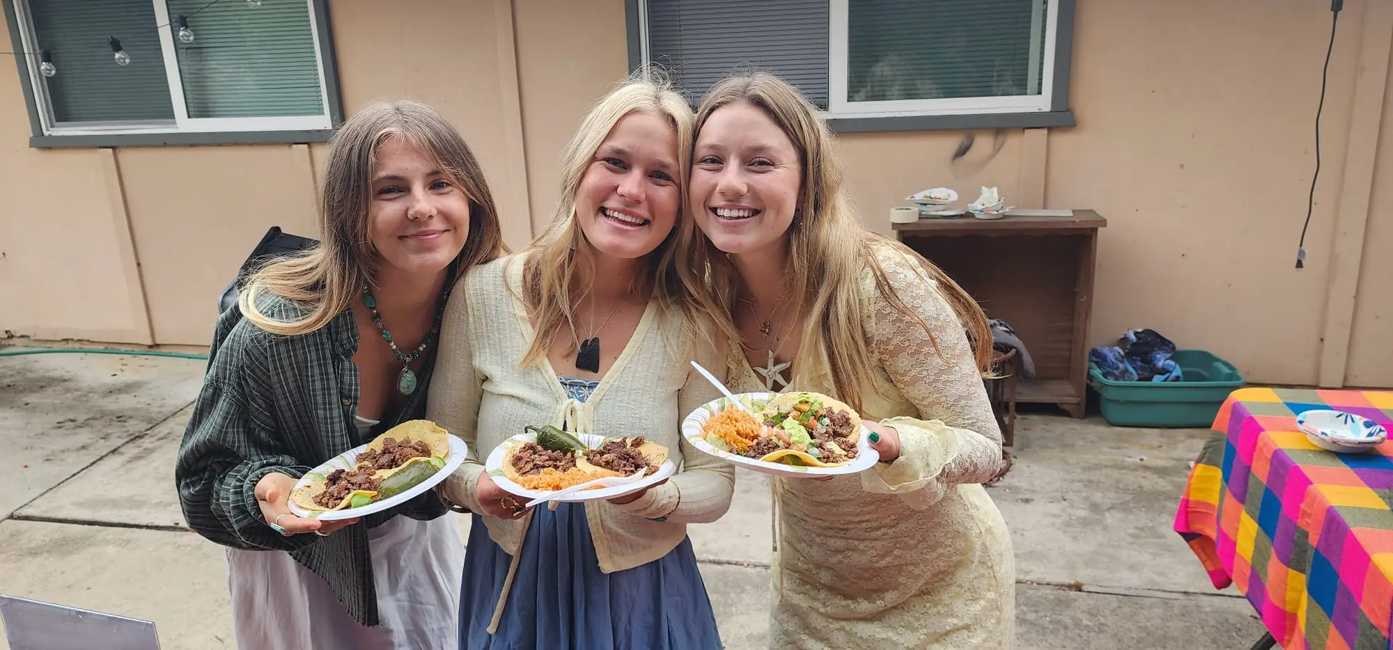 People with our delicious tacos