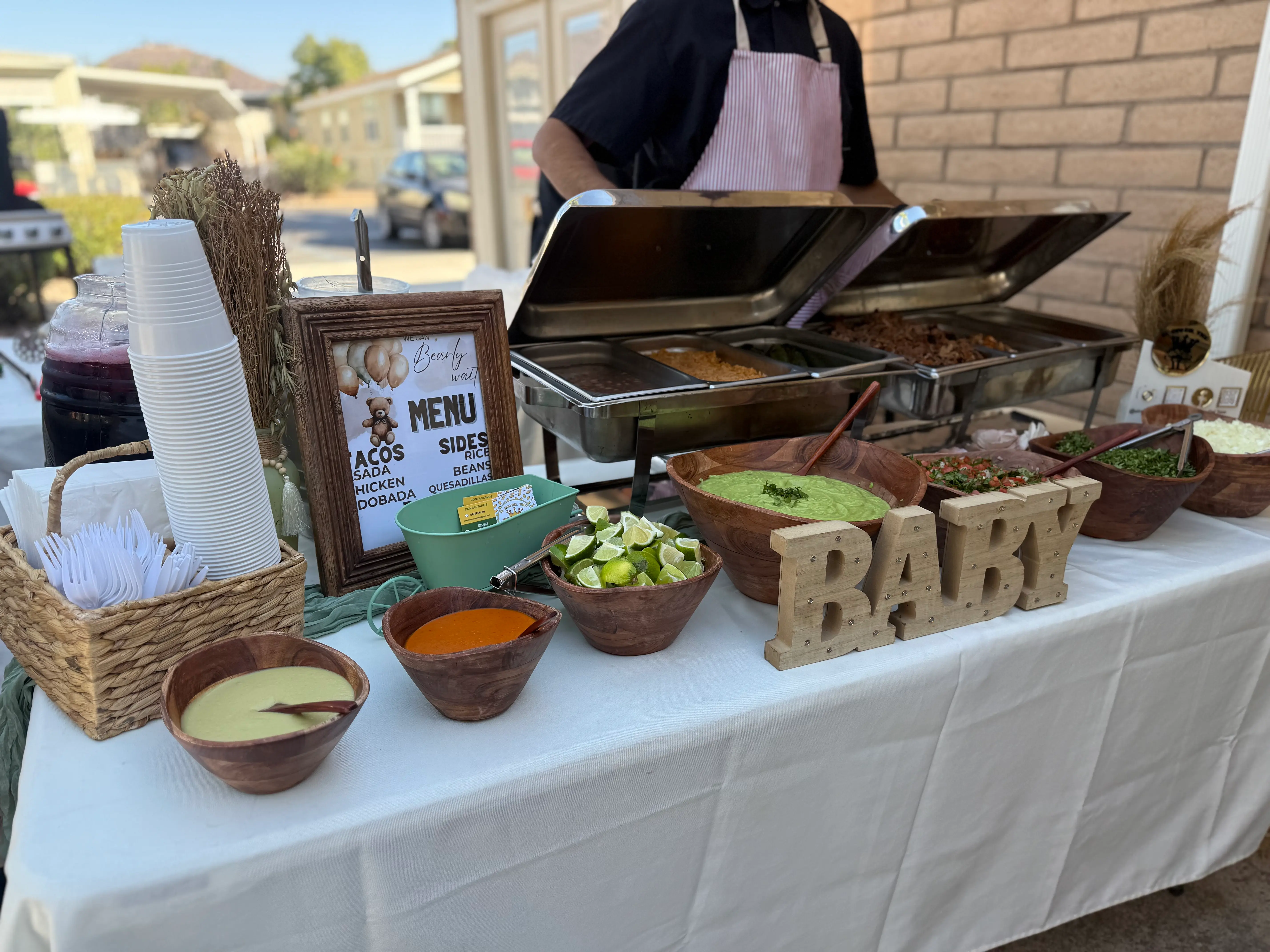 Catering table setup